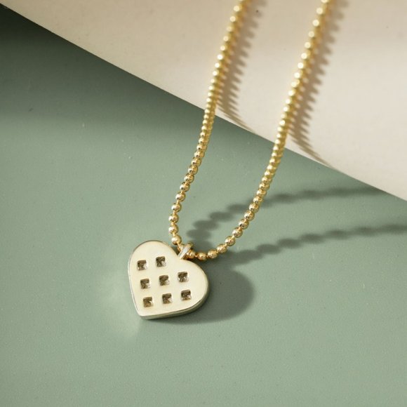 Glistening Gold Heart Pendant Necklace in Sterling Silver - Picture 9 of 9
